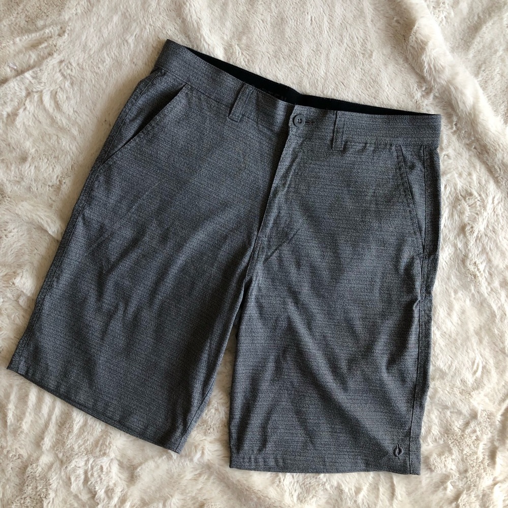 Hang Ten Men's Chino Shorts 4-Way Stretch Lightweight Quick Dry Hybrid Gray 34
